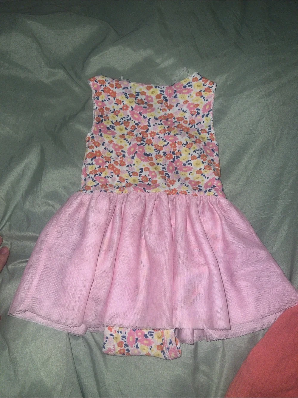 Old Navy Baby Girls Pink Floral Dress with Coral Tie-Strap Jumpsuit